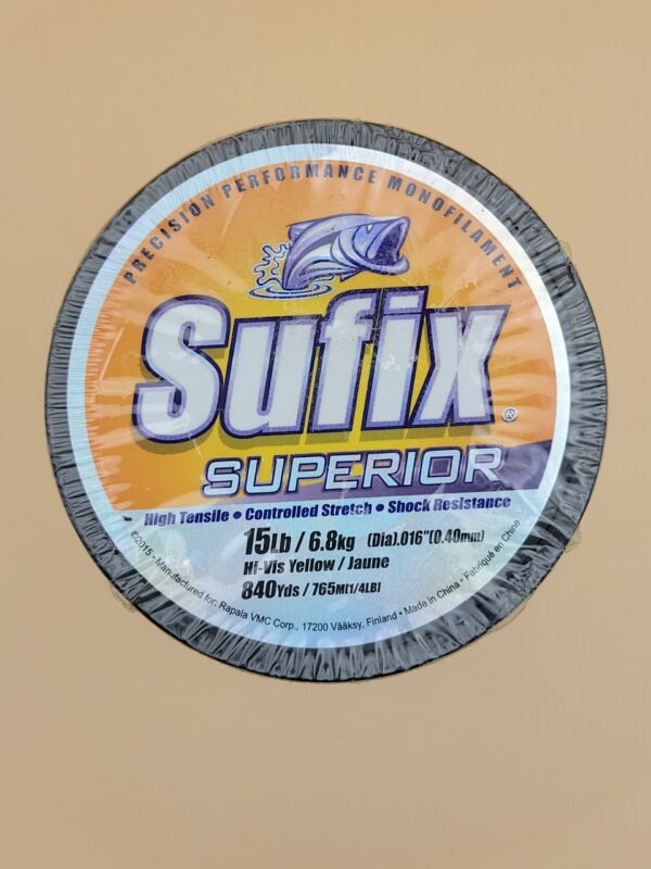 Sufix Superior 1/4lb Spool Hi-Vis Yellow 15lb/841yds