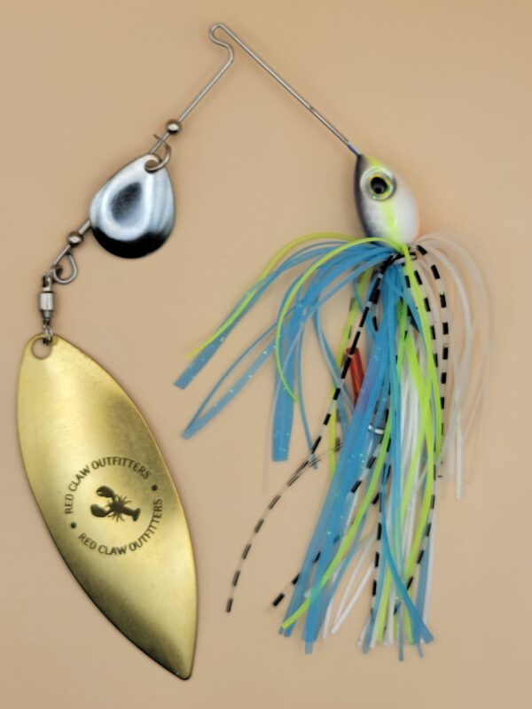 RCO Spinnerbait Shad Beauty with Gold Willow and Nickle Colorado blade.