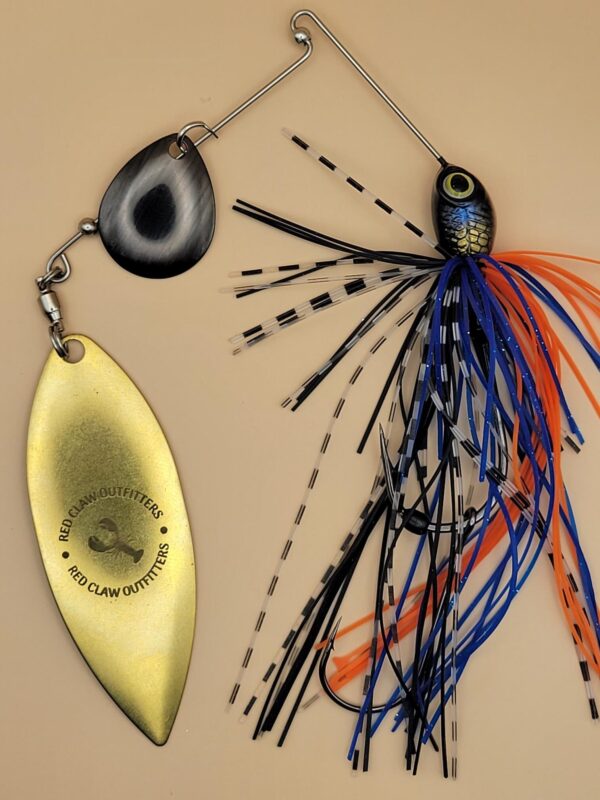 RCO Spinnerbait Bluegill color with Gold Willow and silver Colorado blade