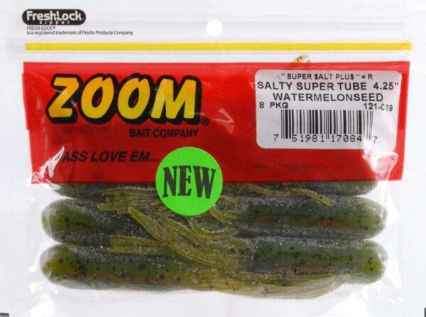 Zoom Salty Super Tube 3-3/4in Watermellon seed 8pk - Image 2