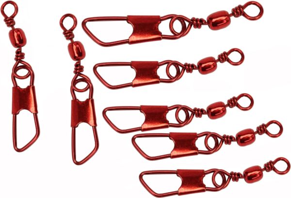 Eagle Claw Deluxe Barrel Swivel With Interlock Snap Size 1 RED 3pk