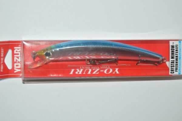 Yo-Zuri Crystal Minnow Floating 5-1/4in 3/4oz Blue Silver dives 3'-4'