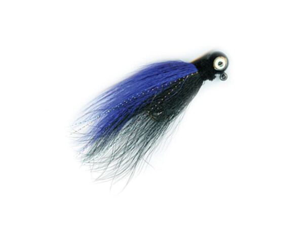 Mack's Lure Rock Dancer Bucktail Jig 1/2 Oz Black Head/Black/Purple Body